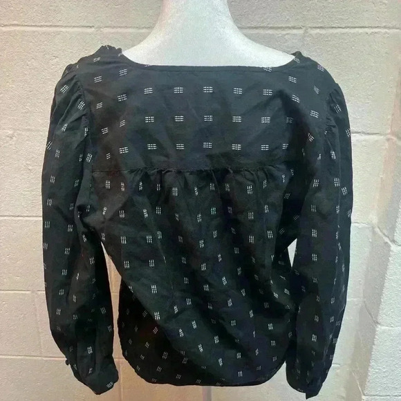 Madewell black and white blouse - Picture 3 of 4